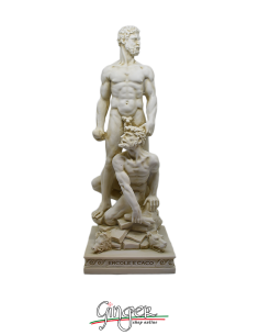 Hercules and Cacus - 12.6 in. - natural white or aged