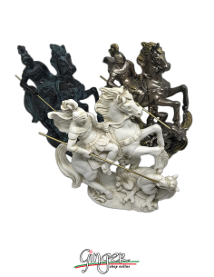 Saint George killing the Dragon - 6,7 in. (17 cm) - three...