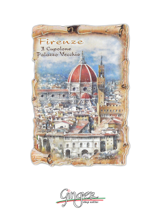 Poliziano - Wooden magnet with drawings - Florence: the...