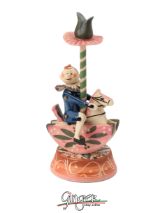 Carousel with Little Boy or Girl Riding - Ø 6.5 cm...