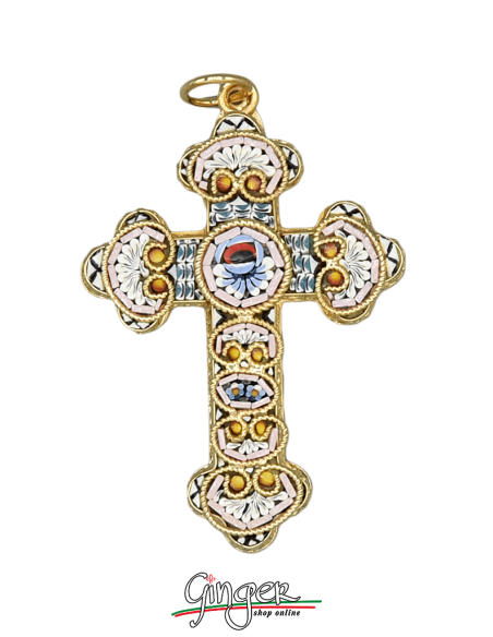 Store Souvenir Cross Accent Motif Marble Mosaic IN727