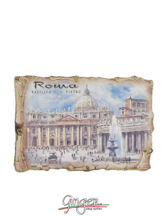 Calamita in legno con disegni di Poliziano - Roma: Basilica di San Pietro