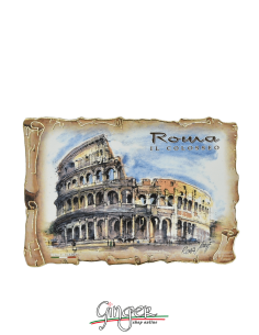 Poliziano - Wooden magnet with drawings - Rome: Colosseum