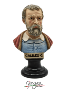 Galileo Galilei - busto 15 cm dipinto a mano