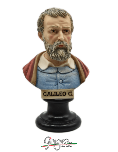 Galileo Galilei - busto 15 cm dipinto a mano