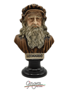 Leonardo da Vinci - bust 5.9 in. (15 cm) hand painted