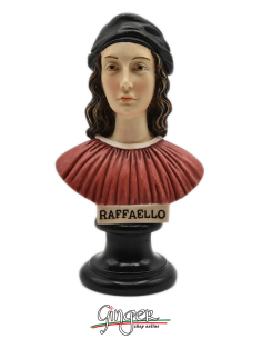 Raffaello Sanzio - busto 15 cm dipinto a mano