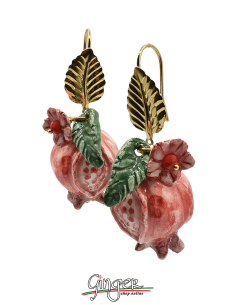 Aurora's Ceramic: Pendant earrings with Pomegranates,...