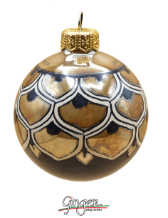 Hand painted Deruta ceramic Christmas ball - LUSTRO FEATHER