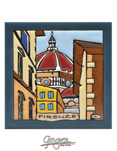 "Hand painted and glazed ceramic tile"  - Florence: the Dome (4.33x4.33 in.)