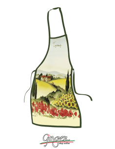 Kitchen apron with drawings of Tuscan Landscapes - GR115