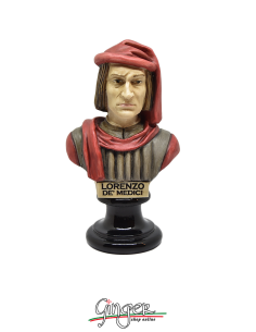 Lorenzo de Medici "the Magnificent" - bust 5.9 in. (15 cm) hand painted