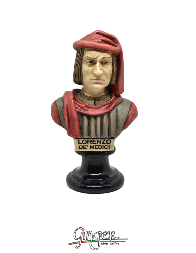 Lorenzo de Medici "il Magnifico" - busto 15 cm dipinto a mano