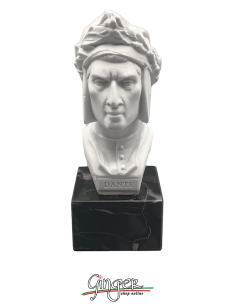 Dante Alighieri - bust 6.7 in. (17 cm) - with Carrara marble base