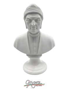 Dante Alighieri - bust 8.6 in. (22 cm) - with alabaster base