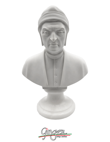 Dante Alighieri - bust 8.6 in. (22 cm) - with alabaster base