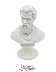 Michelangelo Buonarroti - bust 5.91 in. (15 cm) - with alabaster base