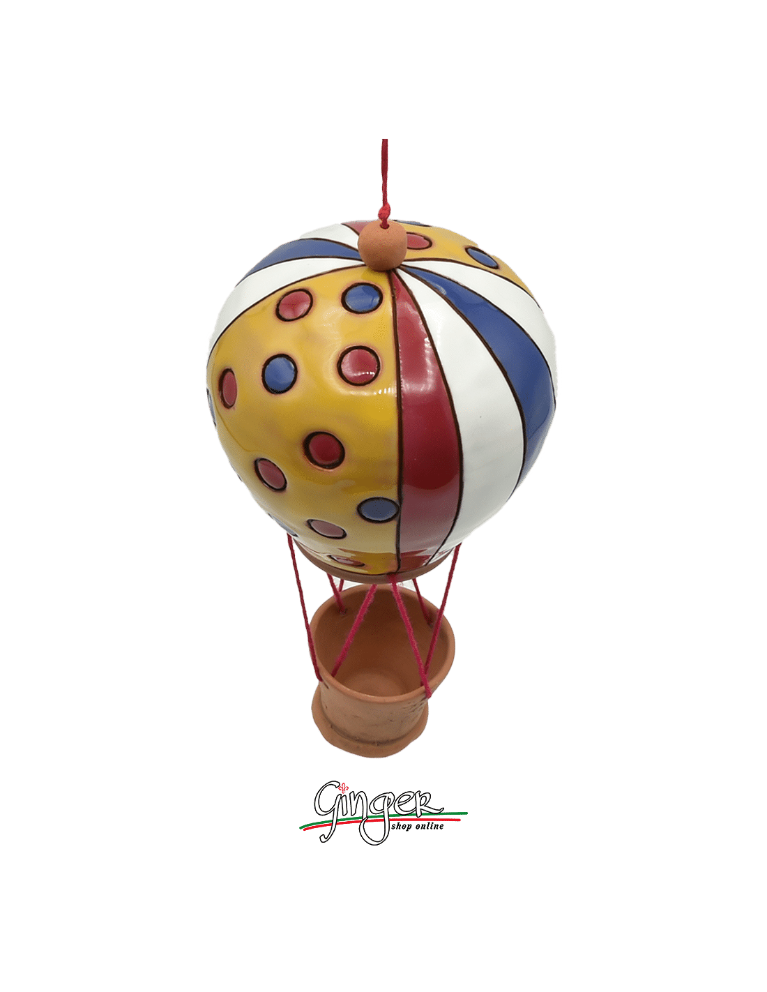 Ceramic Hot Air Balloon - diameter 9 cm (3.54) height 17 cm (6.70) - M8563