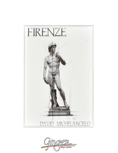 Fridge magnet with drawings and pictures of Florence: David