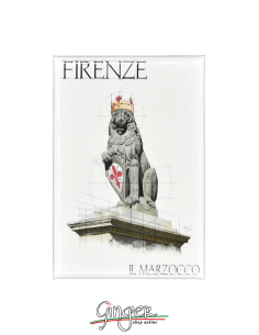 Calamita con monumenti e disegni di Firenze: Leone Marzocco