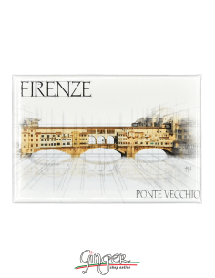 Calamita con monumenti e disegni di Firenze: Ponte Vecchio