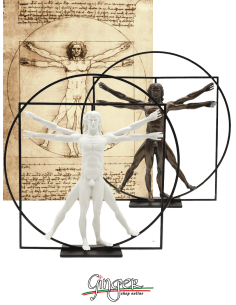 Leonardo da Vinci: Uomo Vitruviano riproduzione in 3D (22 cm)