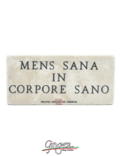 "New" - Magnet in real raw Italian marble - Mens sana in...