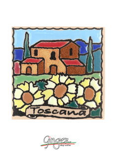 Ceramic magnet - Tuscany: Sunflowers