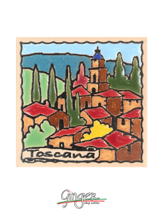 Ceramic magnet - Tuscany: the Village