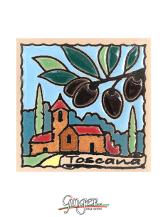 Ceramic magnet - Tuscany: Olives