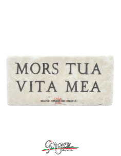 Magnet in real raw Italian marble - Mors tua, vita mea (Your death, my life)