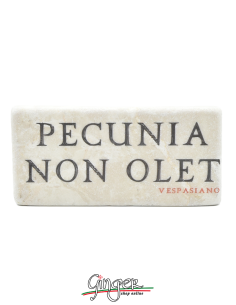 Magnet in real raw Italian marble - Pecunia non olet (Money does not stink)