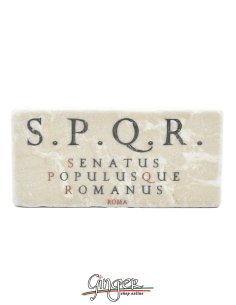 Magnet in real raw Italian marble - S.P.Q.R. Senatus Populusque Romanus