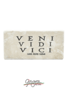 Magnet in real raw Italian marble - Veni, vidi, vici (I came, I saw, I conquered)