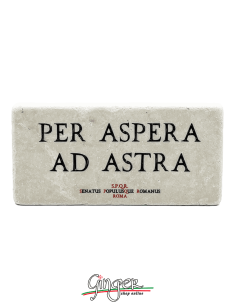 "New" - Magnet in real raw Italian marble - Per aspera ad...