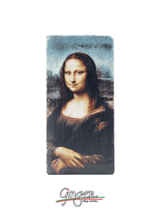 "New" - Magnet in real raw Italian marble - the Mona Lisa...