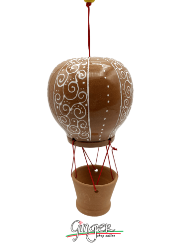 Ceramic Hot Air Balloon - diameter 8 cm (3.15") height 15 cm (5.9") - 2401