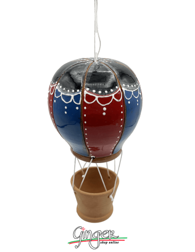 Ceramic Hot Air Balloon - diameter 8 cm (3.15") height 15 cm (5.9") - 2402