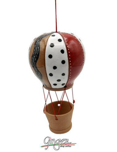 Ceramic Hot Air Balloon - diameter 8 cm (3.15") height 15 cm (5.9") - 2404