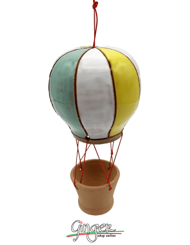 Ceramic Hot Air Balloon - diameter 8 cm (3.15") height 15 cm (5.9") - 2405