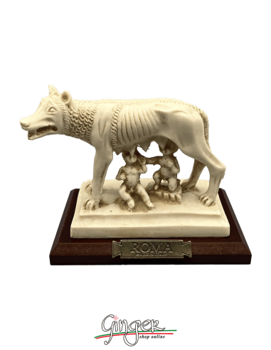 The Capitoline Wolf (Rome) - aged with wood base