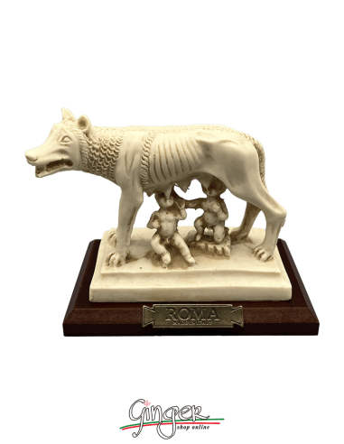 "New" The Capitoline Wolf (Rome) - aged with wood base