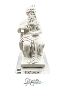 Michelangelo's Moses in Rome - 7.8 in. (20 cm) with...