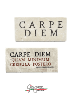 "New" - Magnet in real raw Italian marble - Carpe diem...