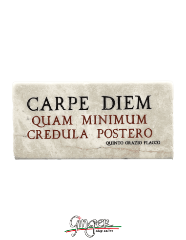 "New" - Magnet in real raw Italian marble - Carpe diem (Seize the day)