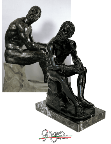 The Boxer at Rest or the Terme Boxer or the Boxer of the Quirinal - 8.6" (22 cm) aged bronze