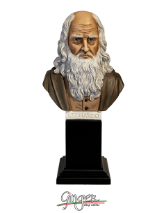 Leonardo da Vinci - bust 7,10 in. (18 cm) - hand painted