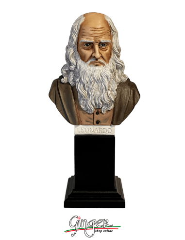 Leonardo da Vinci - bust 7,10 in. (18 cm) - hand painted