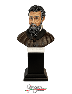 Michelangelo Buonarroti - bust 7,10 in. (18 cm) - hand...