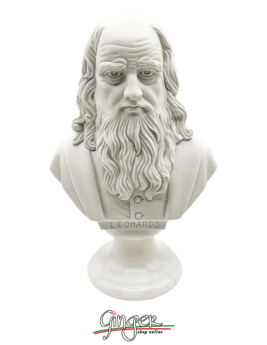 Leonardo da Vinci - bust 8.6 in. (22 cm) - with alabaster base